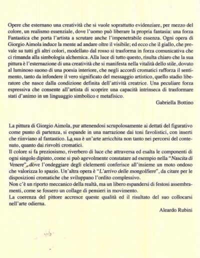 esposizione giorgio aimola critiche